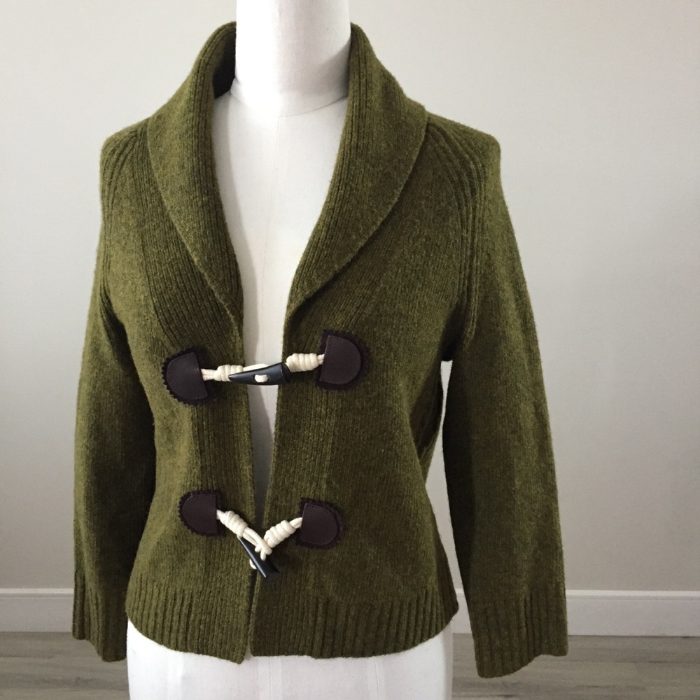 J. Crew Toggle Lambs Wool Cashmere Crop Cardigan